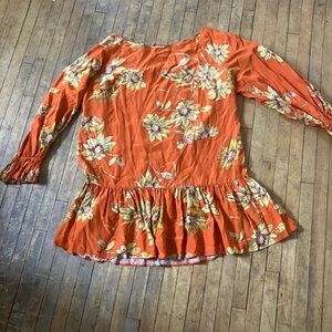 Free People Orange crazy daisy dress/ tunic